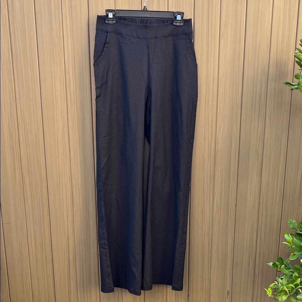 KiraGrace Ravello Linen Blend Pull On Straight Leg Pants Stretch S Career NWT‎